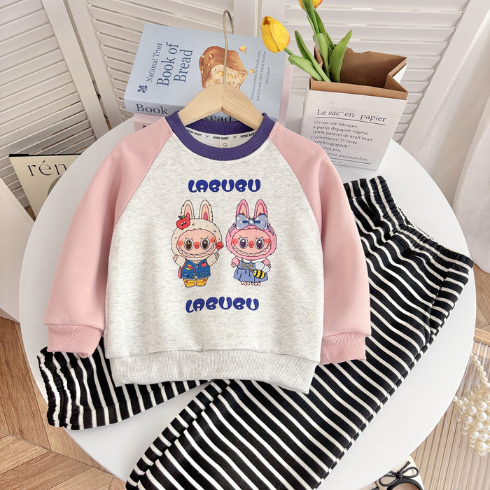 Wholesale Girls'  autumn sweatshirt,  raglan sleeve top,  children' s contrasting collar,  Chinese cotton sweatshirt,  baby loose long-sleeved sweatshirt