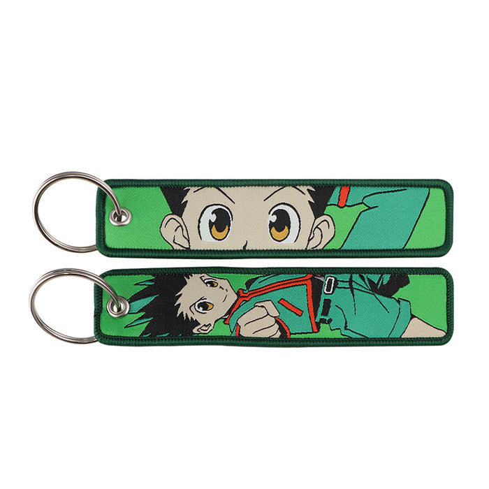 Wholesale Cartoon  Anime Woven Label Keychain Lanyard Woven Fabric
