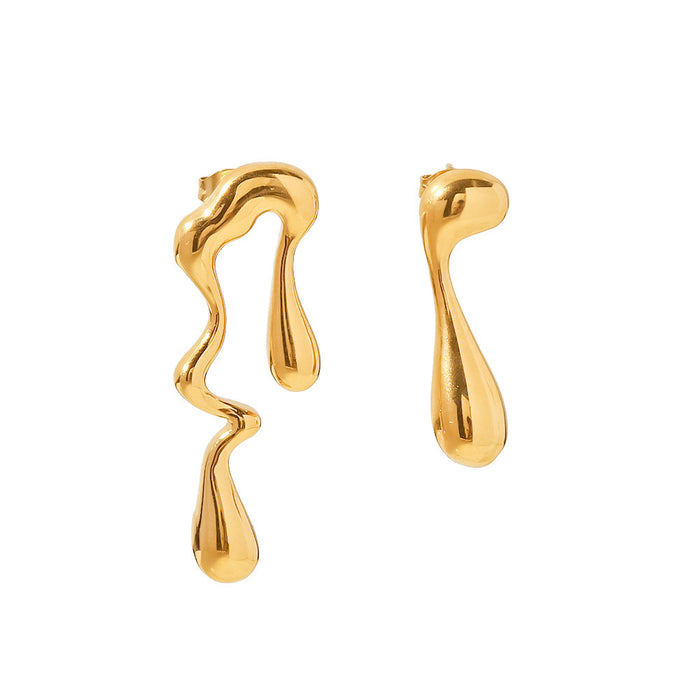 Wholesale Geometric earrings  exaggerated heart-shaped stud earrings   titanium steel   light luxury style  high-end earrings