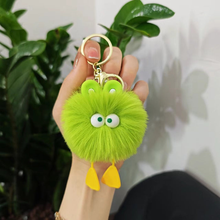 Wholesale cute plush big-eyed duck pendant Keychains