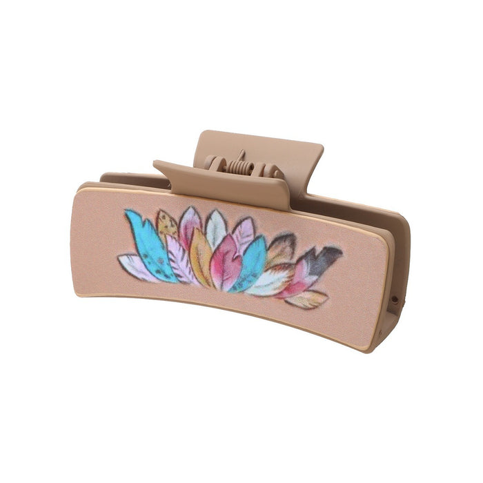 Wholesale Western Wind Letter Mom Cactus Sunflower Leather Shark Clip Hairpin Women' s Grab Clip