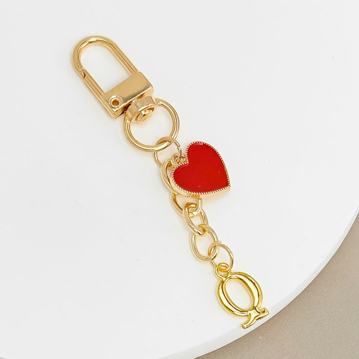 Wholesale 26-letter heart pendant Valentine's Day keychain