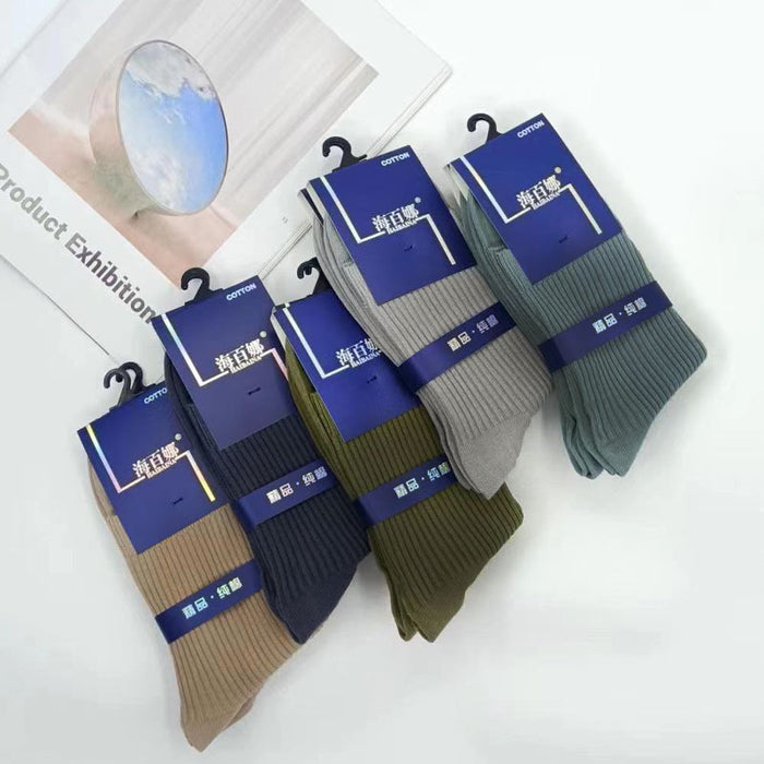 Wholesale Double needle tube thick middle tube socks, simple and warm cotton socks, breathable business socks