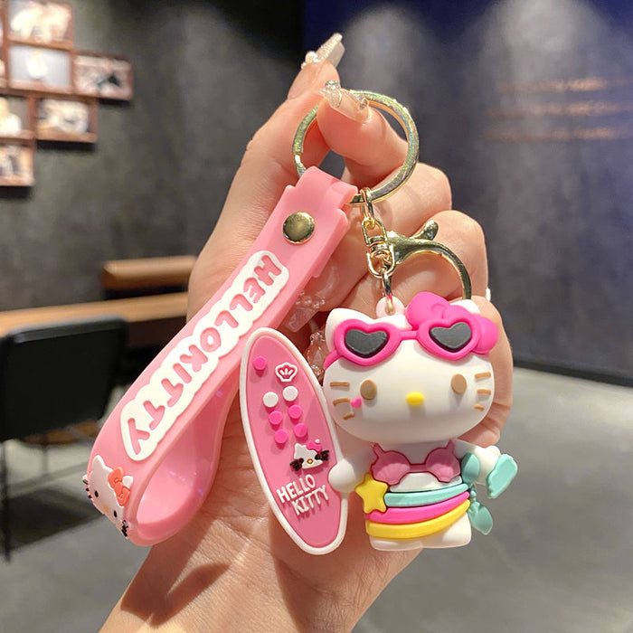 Wholesale Cartoon Cat Couple School Bag Pendant Keychain