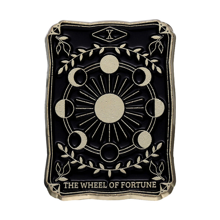 Wholesale Retro Creative Tarot Card Metal Brooch Cartoon Geometric Sun and Moon Emblem JDC-BC-BL005