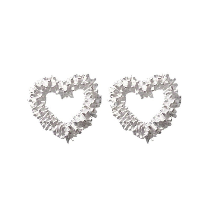 Wholesale Broken Silver Heart Earrings for Women JDC-ES-DX007