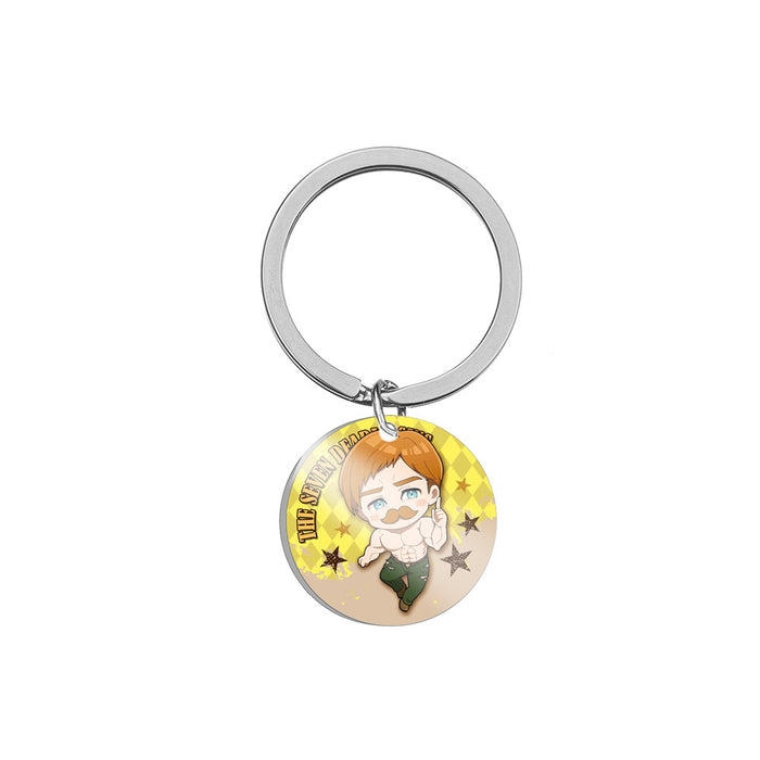 Wholesale Color Printing Stainless Steel Keychain JDC-KC-HuanYu034