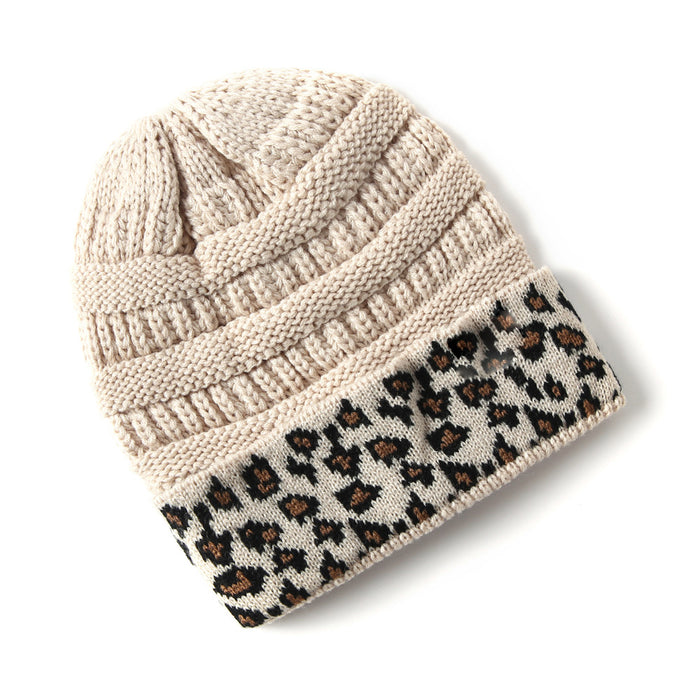 Wholesale Winter warm leopard print knitted hat