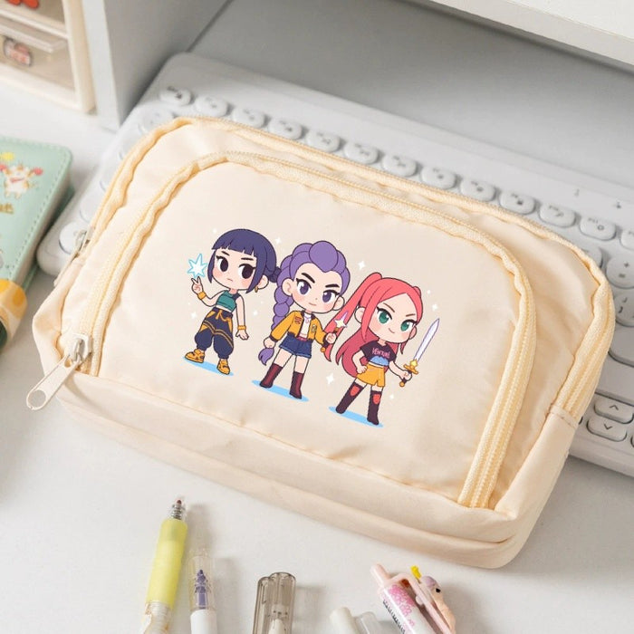 Wholesale Candy-colored cartoon print Pencil Bags for primary and secondary school girls