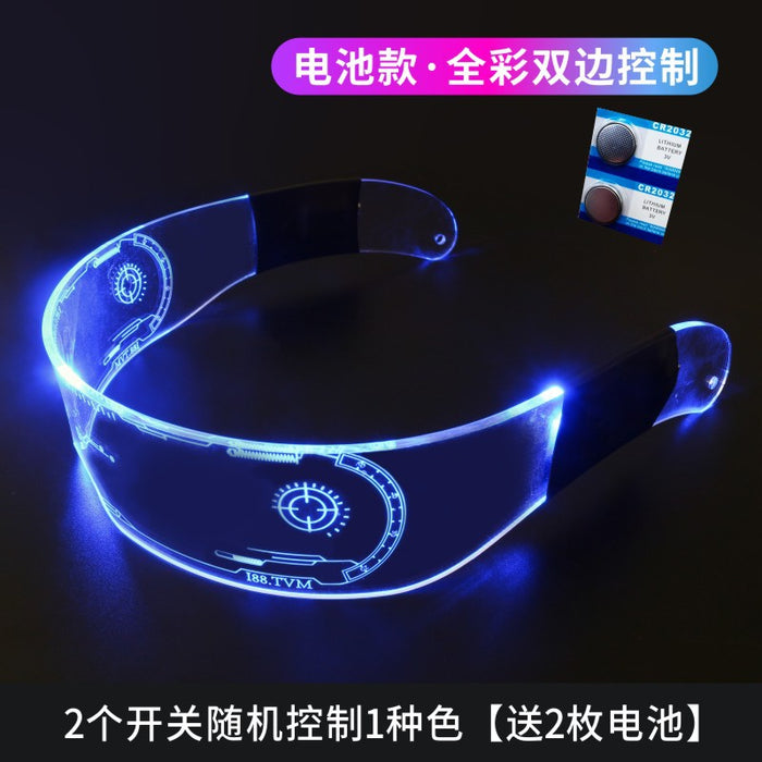 Wholesale Luminous glasses with a sense of technology, color changing eyes, science fiction, cool children's sunglasses