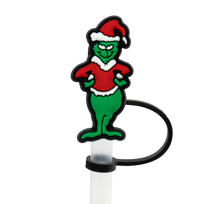 Wholesale 10PCS Christmas Cartoon Series Silicone Straw Set JDC-SCR-KuaJ002