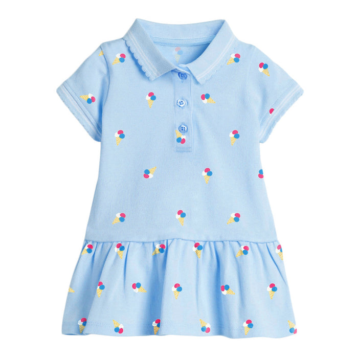 Wholesale Short Sleeve Children's Dress Knitted Girls POLO Dress JDC-CTS-BST001