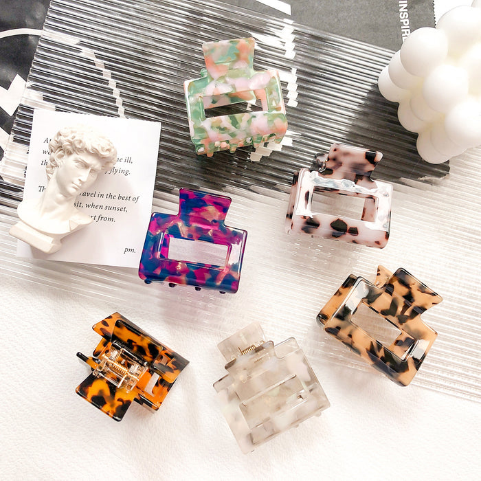 Wholesale Handmade Acetate Medium Hair Claw Square Design for Women Everyday Styling