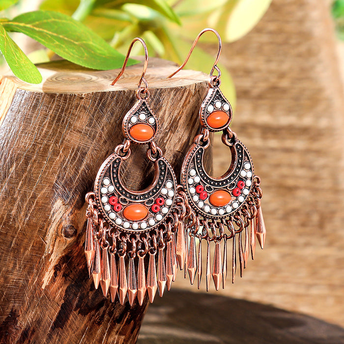 Wholesale Bohemian Tassel Earrings Vintage Style Fashion Accessory Gift MOQ≥2