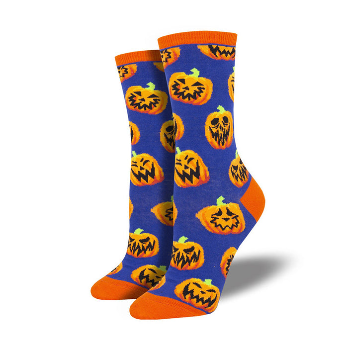 Wholesale  Creative Funny Pumpkin Jacquard Trendy Socks for Men and Women Couples Mid-Calf Socks Halloween