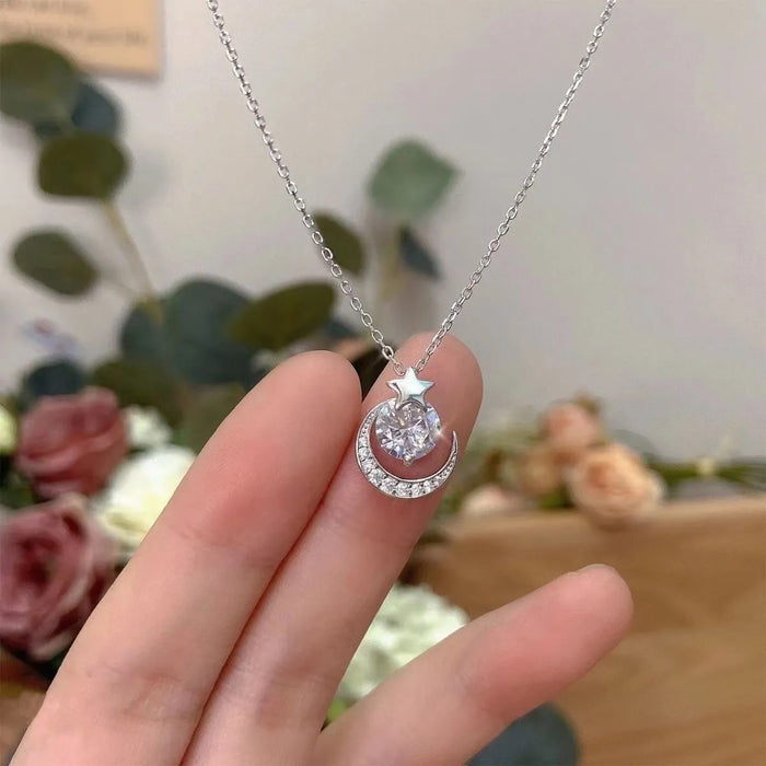 Wholesale Square Sugar Necklace Women's Woolen Chain All-match Golden Pendant  Titanium Steel Clavicle Chain