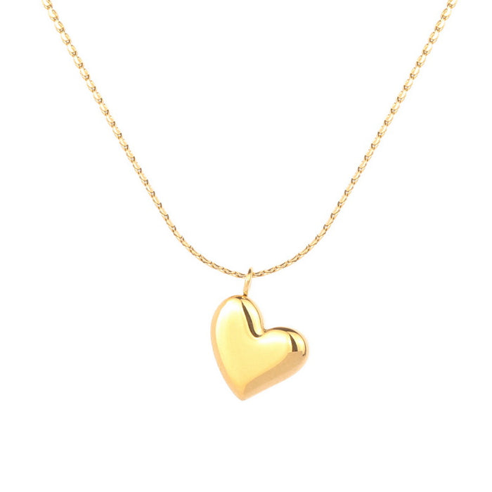 Wholesale 18K Gold Plated Thin Chain Peach Heart Necklace Women's Love Pendant Collarbone Chain Accessories