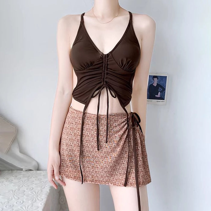 Wholesale Swimsuit conservative skirt style with a sense of luxury, split body design