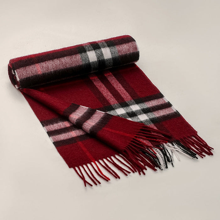 Wholesale Scarf Wool Warm Winter Plaid Tassel Shawl (F) JDC-SF-HZC001