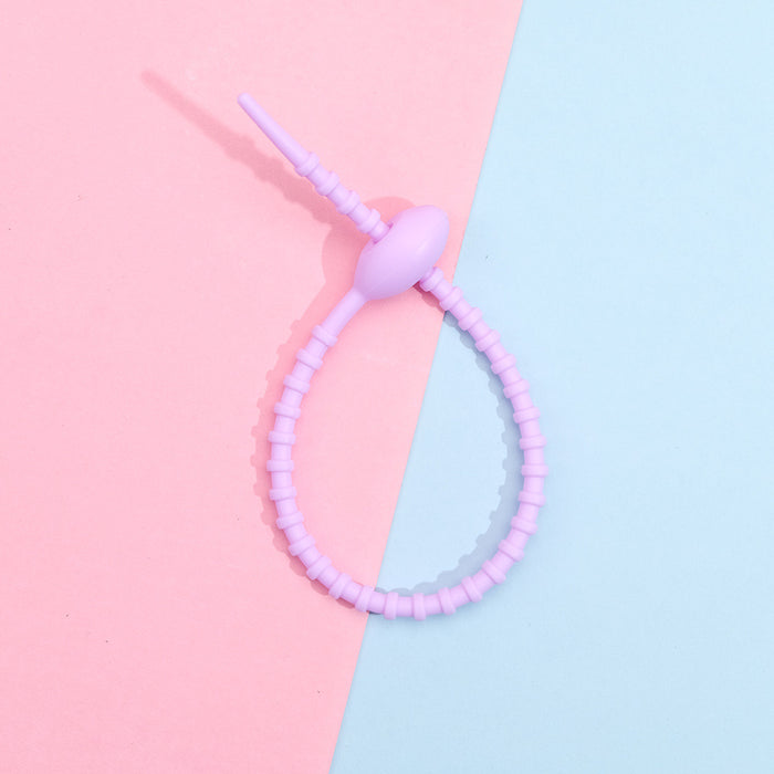 Wholesale Colorful silicone tie handmade accessories reusable keychain ring chain rope bag hanging accessories