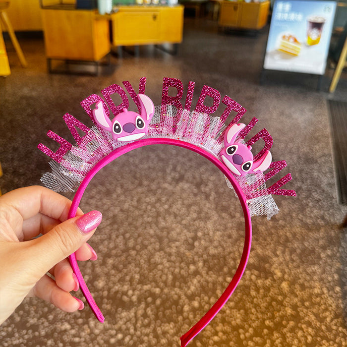 Wholesale Birthday Party Puppy Colorful Shiny Hair Hoop Children' s Headband Birthday Hat Birthday Photo Props