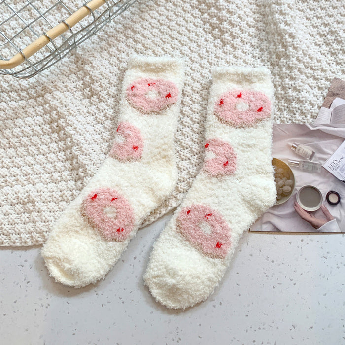 Wholesale Coral fleece socks, plush cotton socks, thickened home bedding, warm sleep, plush floor socks