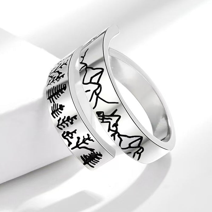 Wholesale New fashionable and minimalist ring with adjustable mountain shape index finger ring bracelet