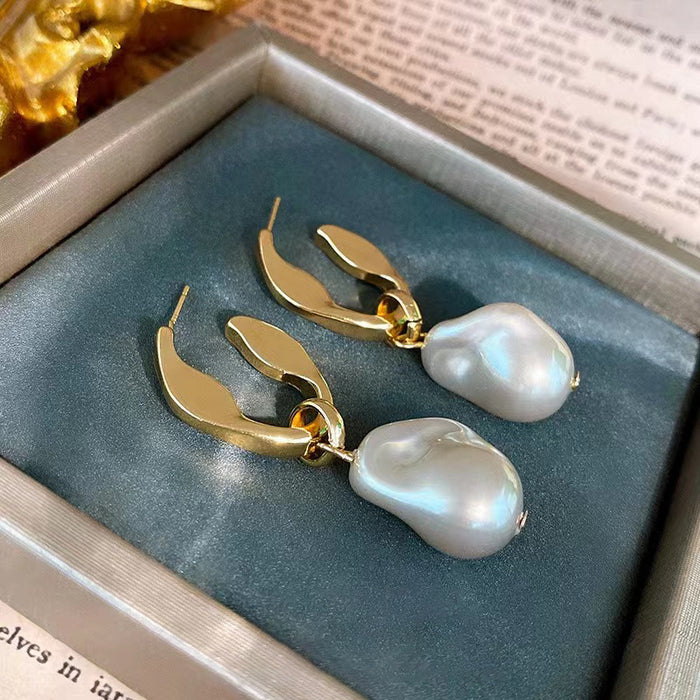Wholesale Irregular Geometric Pearl Earrings Fashion Earrings