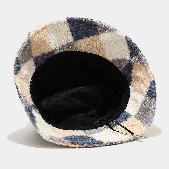 Wholesale Autumn and Winter Plaid Warm Bucket Hat JDC-FH-LvYi058