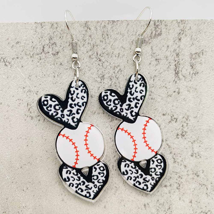 Wholesale Baseball Earrings Basketball Football Rugby Jersey Acrylic Earrings Jewelry Sports Events
