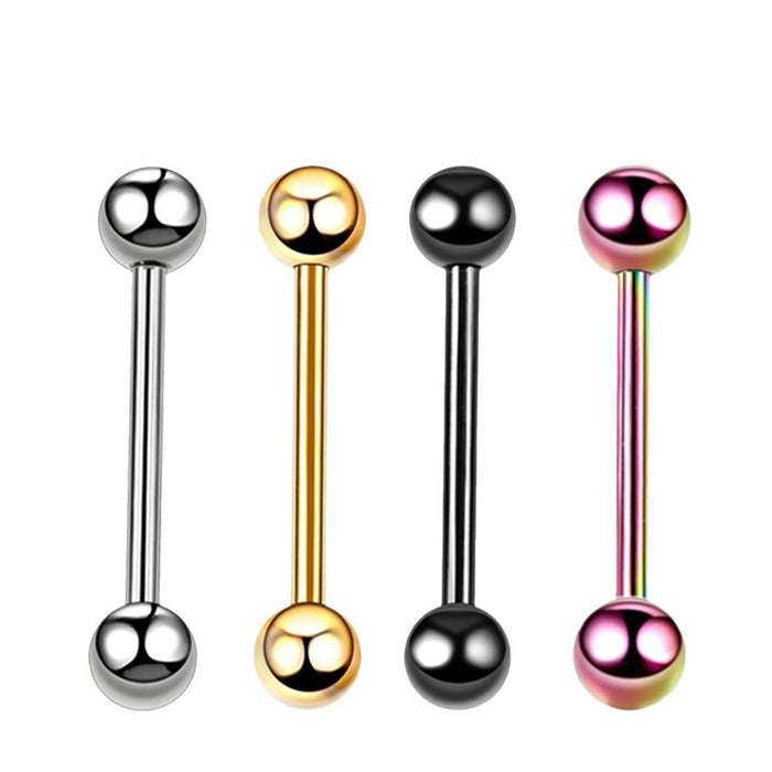 Wholesale Stainless Steel Straight Tongue Nail 16mm Double-Headed Ball Dumbbell Breast Nail Ear Bone Nail Body Piercing Decoration