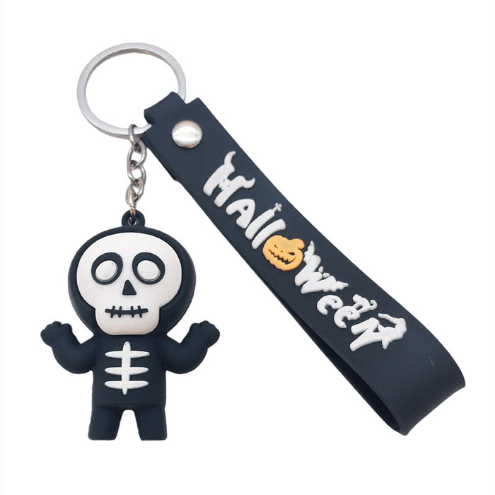 Wholesale Soft Glue Keychain Pendant - Skull Pumpkin Death Cartoon MOQ≥2