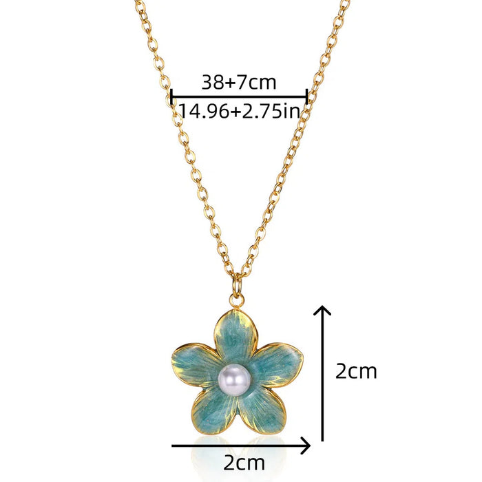 Wholesale Dragonfly Pendant Necklace Exquisite Flower Niche  Clavicle Chain Jewelry