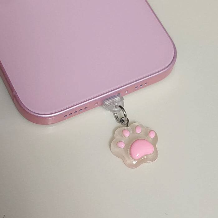 Wholesale Cute cat paw pendant for phone dust plug