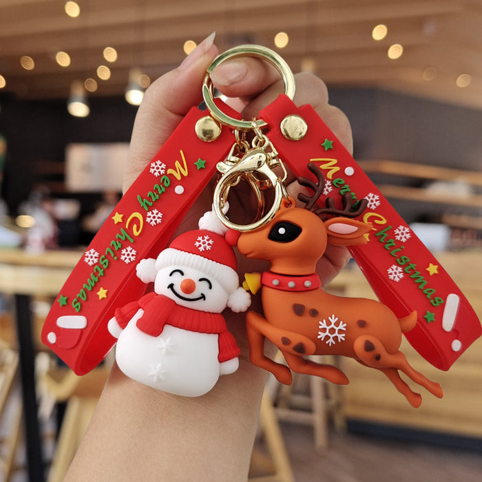 Wholesale Cartoon Christmas Silicone Doll Keychain JDC-KC-ZhuoRan026