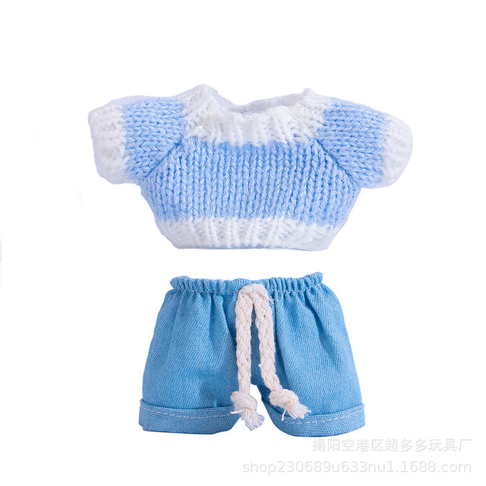 Wholesale Pendant  Cloth Clothes Knitted Sweater with Jeans Replacement Shoes Keychain Vinyl Clothes