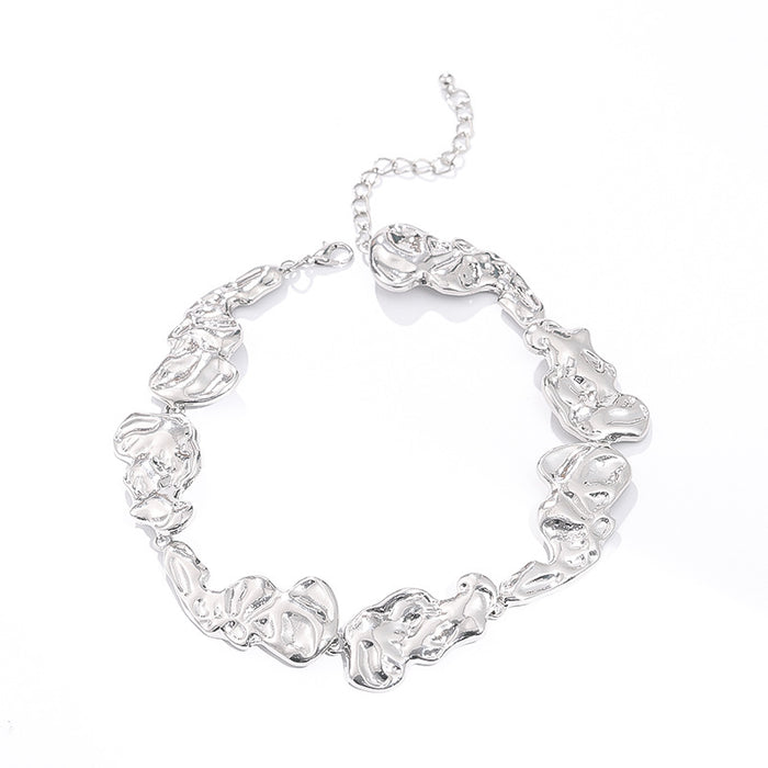 Wholesale irregular metal wind necklace female exaggerated design earrings bracelet suit