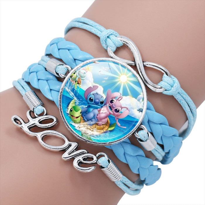 Wholesale Cartoon Braided Multi-layer Gemstone Cowhide Bracelet JDC-BT-NH021