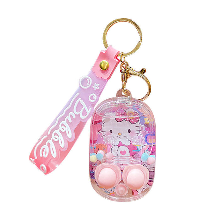 Wholesale Creative decompression game water machine key chain cartoon cute toy student bag pendant