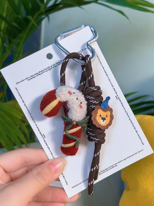 Wholesale Christmas Plush Keychain Bag Charm – Cute Santa and Tree Design Holiday Gift Accessory