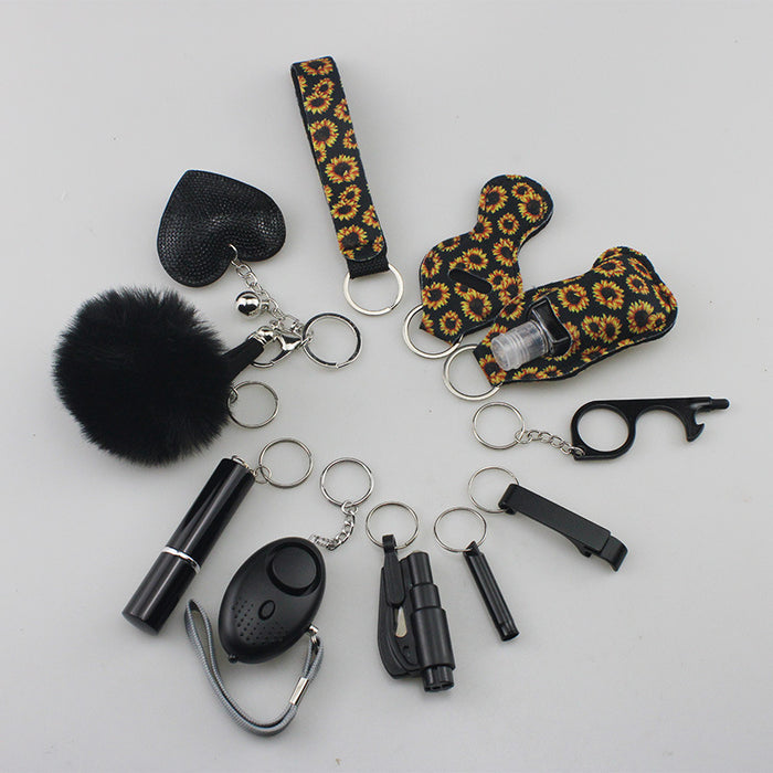 Wholesale Multifunctional Plush Diamond Heart 5-piece Keychain 12-piece Set JDC-KC-TouMS038