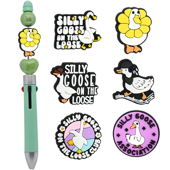 Wholesale Funny white swan beaded accessories,  small accessories,  soft plastic beads,  loose beads,  pen beads accessories