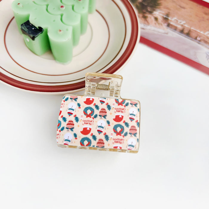 Wholesale Christmas plastic clip patch hair clip dopamine small fresh  atmosphere shark clip hair accessories