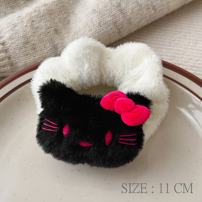 Wholesale Plush Large Bow Cat Preppy Hair Accessories