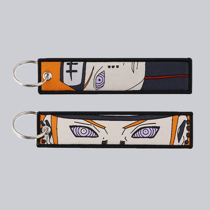 Wholesale Cartoon Anime Woven Label Keychain Pendant  Fabric Anime Peripheral