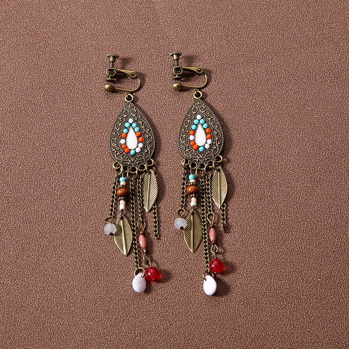 Wholesale Alloy Bohemian Retro Ethnic Style Su Long Earrings JDC-ES-Gumi003