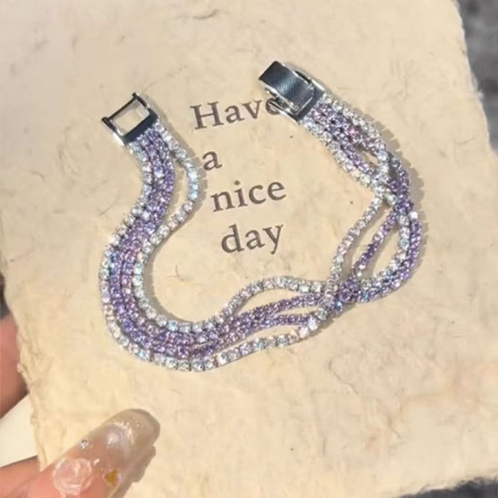 Wholesale Purple bracelet with multiple layers of layering, colorful, sweet, exquisite and versatile accessories