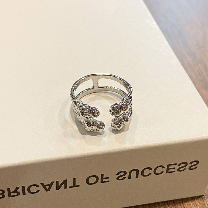 Wholesale Personalized Love Geometry Ring Retro Fashion Exaggerated Irregular Opening Ring