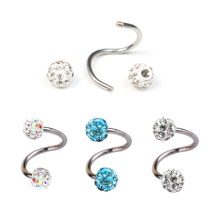 Wholesale Double Head Full Drill Mud Ball Ear Nail Ear Bone Nail Decoration