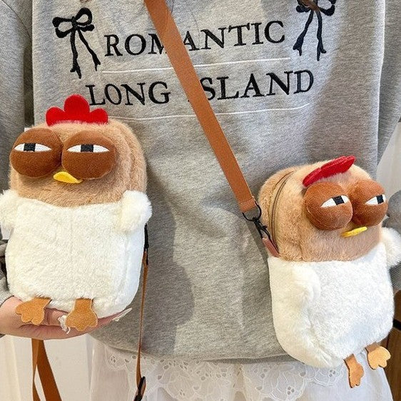 Wholesale Ugly and Cute Giggle Chicken Cross Bag Cute Plush Shoulder Bag